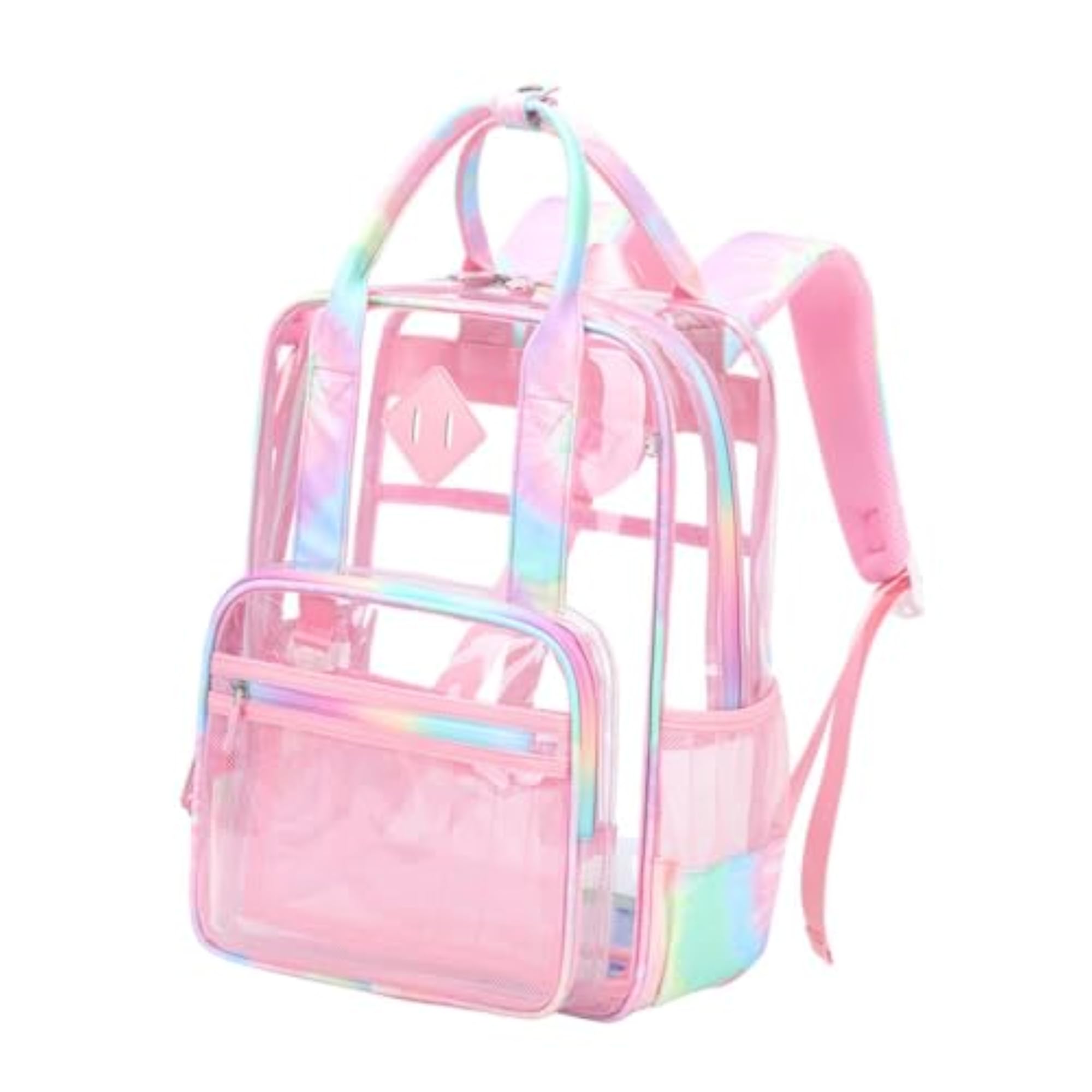 Transparent PVC Clear Laptop Backpack for Teens, Colorful